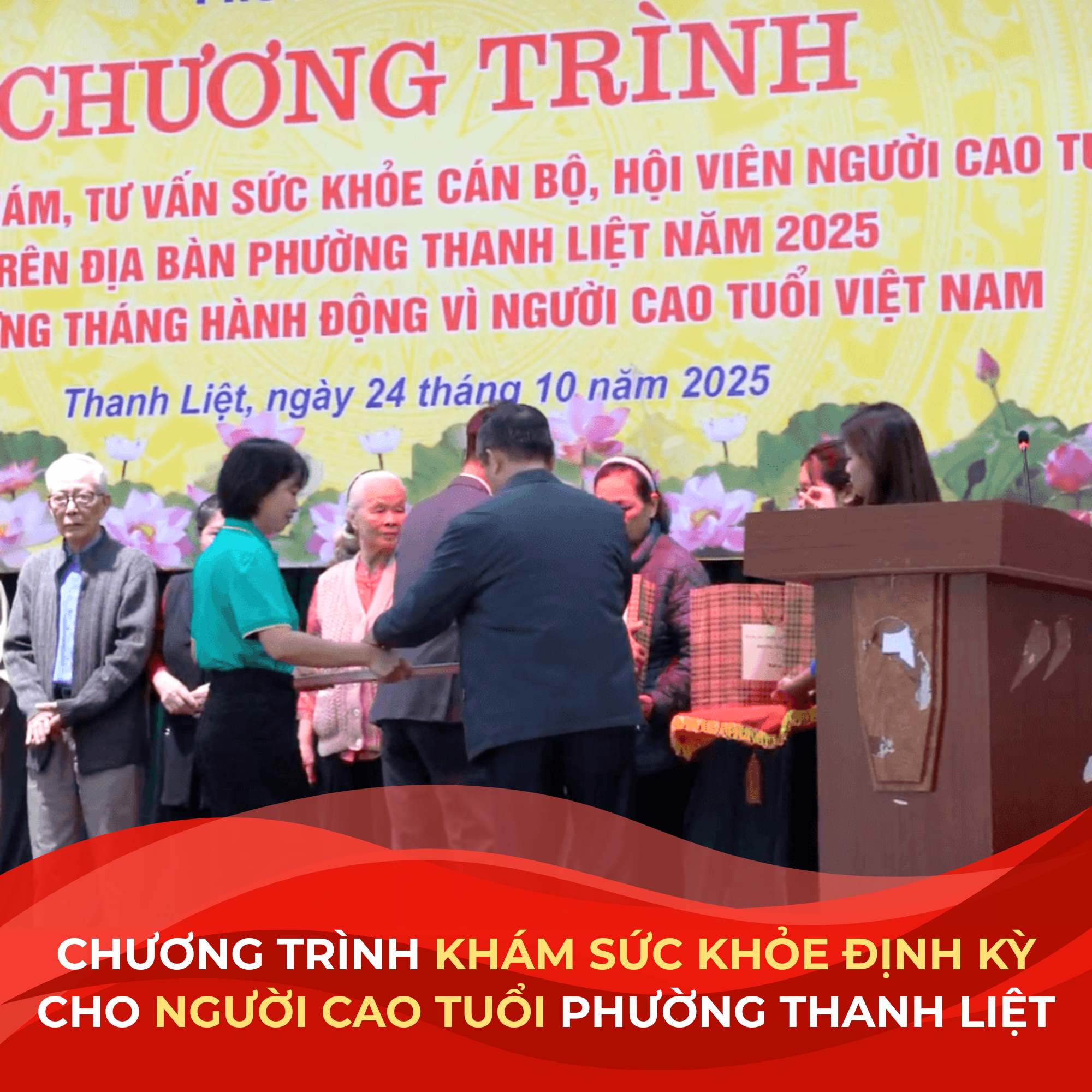 Đồng hành khám sức khỏe người cao tuổi phường Thanh Liệt